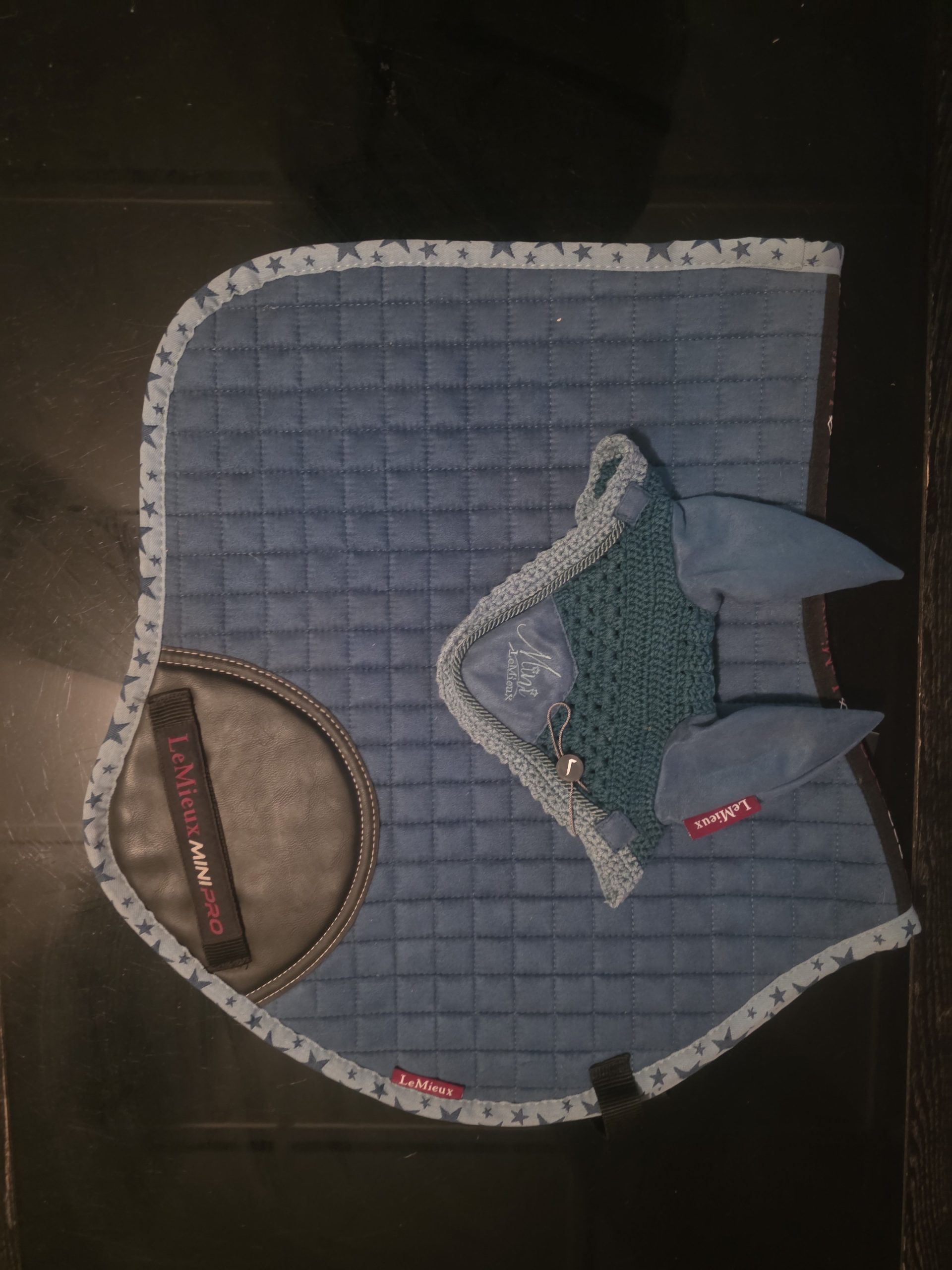 Pre-Loved LeMieux Mini Suede Jump Square – Marine set - Image 3